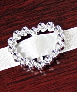 2 petites boucle attache strass diamant coeur breloque