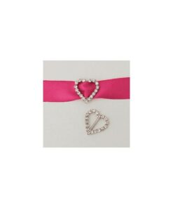 2 petites boucle attache strass diamant coeur breloque
