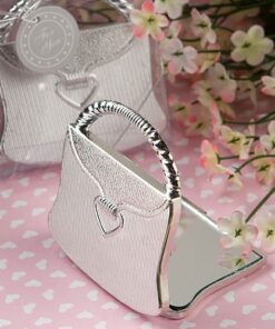 Miroir sac à main argent cadeau femme mariage