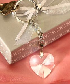 Porte clés coeur cristal cadeau invité mariage romantique