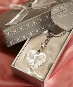 Porte clés coeur cristal cadeau invité mariage romantique