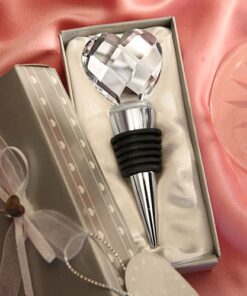 Cadeau invité Bouchon bouteille coeur cristal
