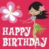 Serviettes Happy Birthday Hula girl (x 16)