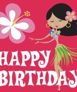 Serviettes Happy Birthday Hula girl (x 16)