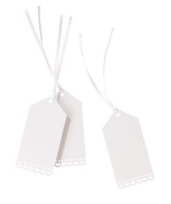 10 Etiquettes marque place dentelle blanche ruban