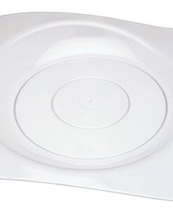 12 assiettes design vague plastique transparent