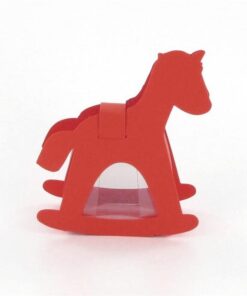 10 Boîtes dragées baptême cheval rouge