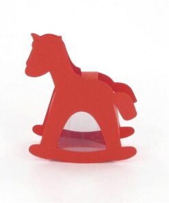 10 Boîtes dragées baptême cheval rouge