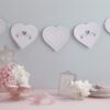 Grande Guirlande fanions mariage coeurs blanc