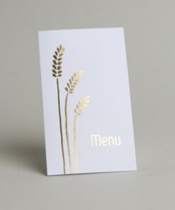 10 Menu carte Communion blanc épis blé doré