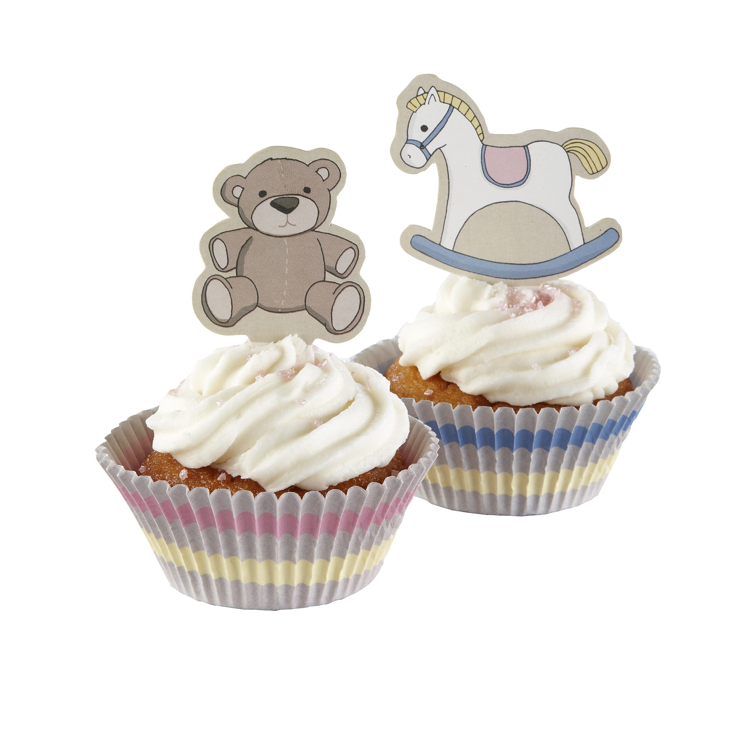 Kit cupcakes ourson et cheval à bascule baby shower Kit cupcakes ourson et cheval à bascule baby shower