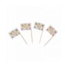 20 Piques drapeaux gâteaux vintage rose fleurs