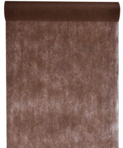 Chemin de table marron chocolat en intisse 10M