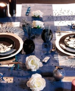 Chemin de table marron chocolat en intisse 10M
