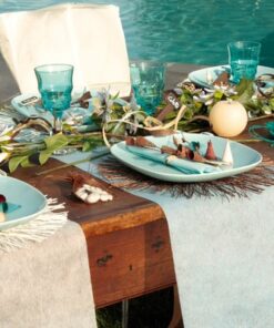 Chemin de table marron chocolat en intisse 10M