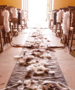 Chemin de table marron chocolat en intisse 10M