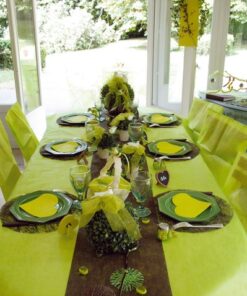 Chemin de table marron chocolat en intisse 10M