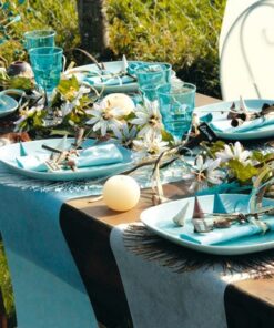 Chemin de table marron chocolat en intisse 10M