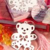 Marque page ourson rose baby shower