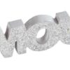 Lettres Amour pailletées déco table argent 12cm