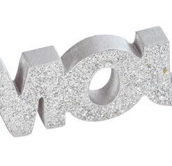 Lettres Amour pailletées déco table argent 12cm