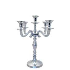Chandelier 5 branches argent H35 cm
