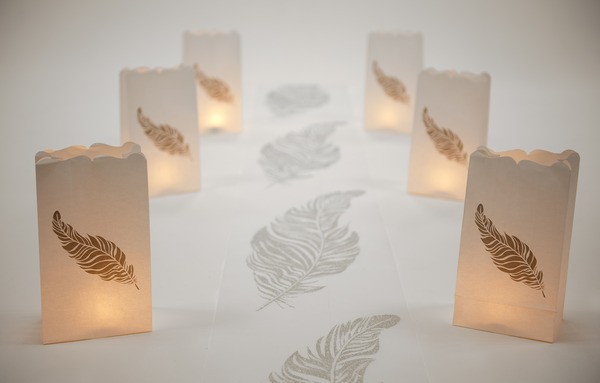 Lanterne mariage Photophore Plume (x6) Lanterne mariage Photophore Plume (x6)