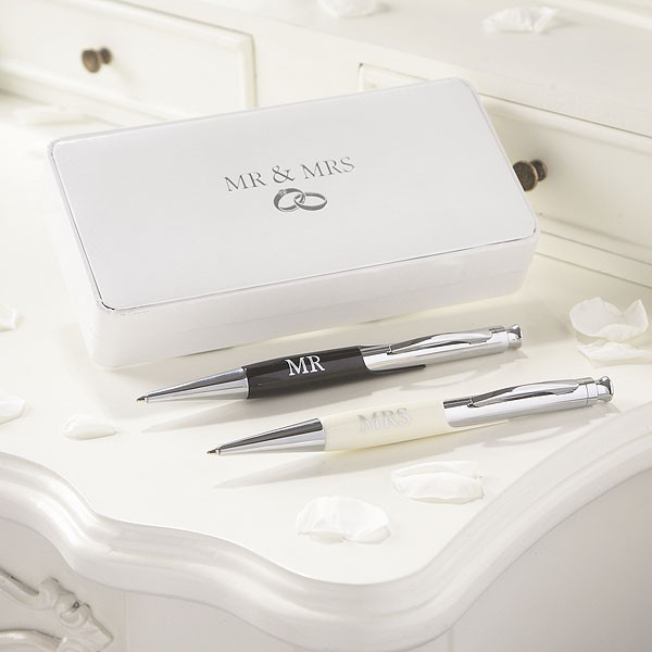 Set 2 stylos billes Mr and Mrs - Mariage Amore Set 2 stylos billes Mr and Mrs - Mariage Amore
