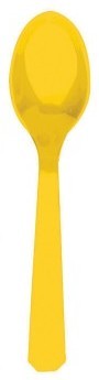 20 cuillères en plastique jaune vif réutilisable 20 cuillères en plastique jaune vif réutilisable