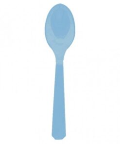 20 cuillères en plastique bleu ciel vaisselle reutilisable