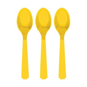 20 cuillères en plastique jaune vif réutilisable 20 cuillères en plastique jaune vif réutilisable