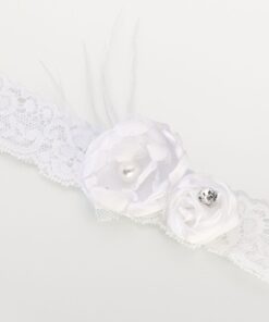 Jarretière mariage vintage blanc dentelle