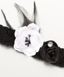 Jarretière mariage vintage noir et blanc