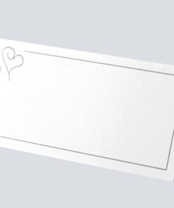 Cartes de table coeur blanc argent (x50)