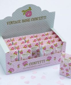 Confettis papier biodégradables coeur rose blanc