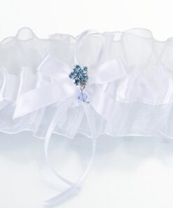 Jarretière blanche et bleue porte bonheur