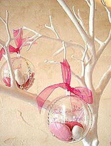 5 boules déco transparentes plexi 6 cm