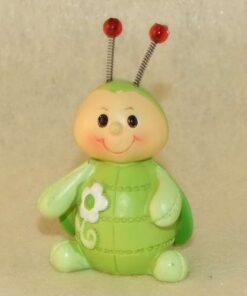 Figurine Coccinelle sunet Baptême Vert anis H5cm