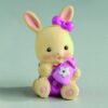 Figurine Lapinou Baptême, fuchsia