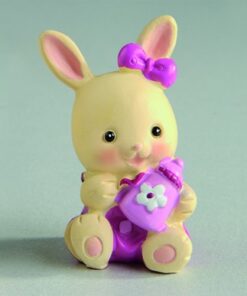 Figurine Lapinou Baptême, fuchsia