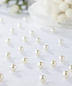Perles couleur ivoire, decoration de table