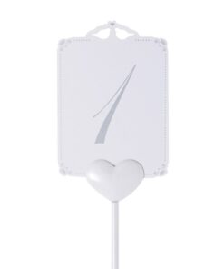 Cartes oiseaux numéros de table 1-12 blanc argent