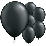 5 ballons latex noir uni