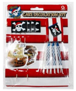 Kit decors gâteau bougies aniversaire pirate