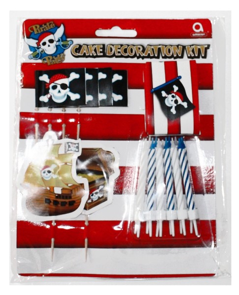 Kit decors gâteau bougies aniversaire pirate Kit decors gâteau bougies aniversaire pirate