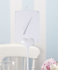Cartes oiseaux numéros de table 1-12 blanc argent