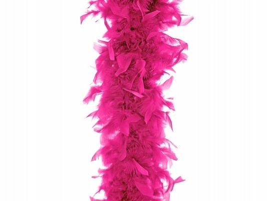 Boa en plumes rose vif fuchsia déco table EVJF Boa en plumes rose vif fuchsia déco table EVJF