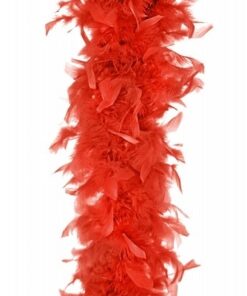 Boa rouge accessoires en plumes deco