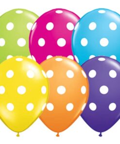 Ballons colorés à pois blancs (x 6)