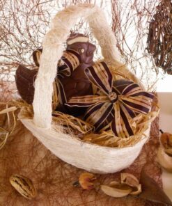 Panier pétales en sisal naturel